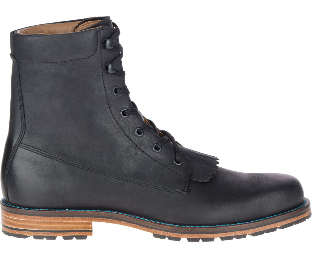 Botas Homem - Merrell Wayfarer Lace Couro - Pretas - BHY637528